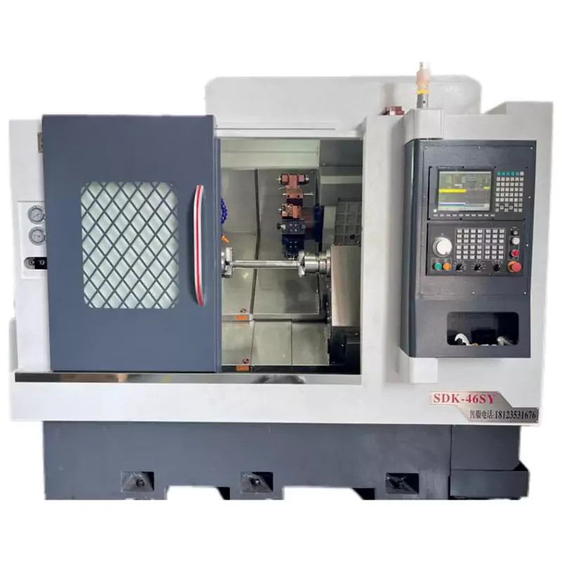 Dual-spindle y-axis interpolated dual-turret CNC machine